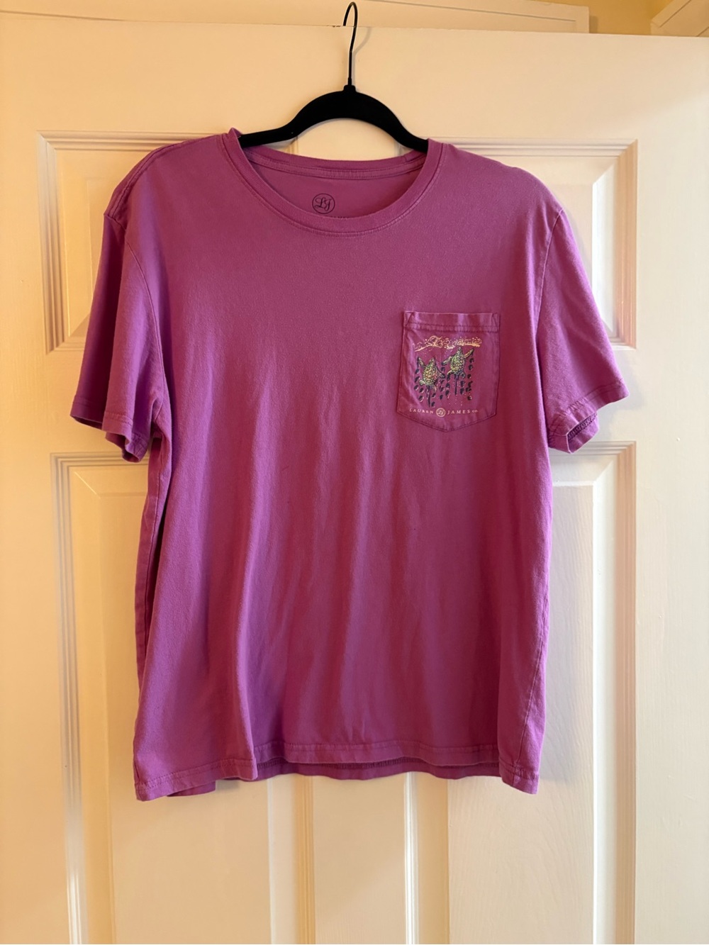 Lauren James Pocket Tee with Green Turtle Graphic